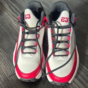 Men's White and Red Athletic Shoes